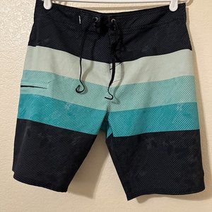 O'Neill Hyperfreak Board Shorts Black & Green Men’s Swimwear Size 31